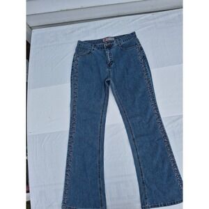 COS Jeans Womens 8 Medium Wash Embroidered Studded Bootcut Denim Blue 089877A-6